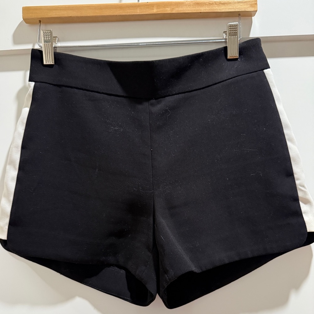 JCrew Black Athletic Stripe High Waist Shorts Sporty Chic